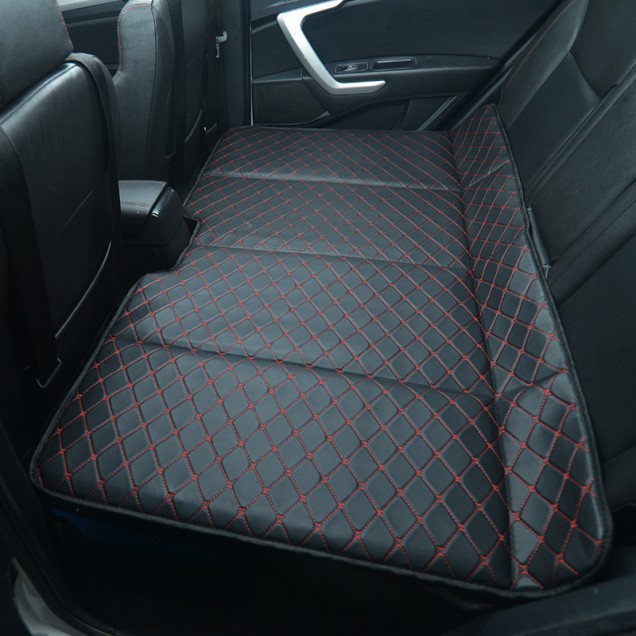 Universal Diamond Car Bed - Non-Inflatable Black and Red Stitching Luxury Leather Diamond Car Bed Mattress UK Universal Diamond Car Bed - Non-Inflatable Black and Red Stitching Luxury Leather Diamond Car Bed Mattress UK