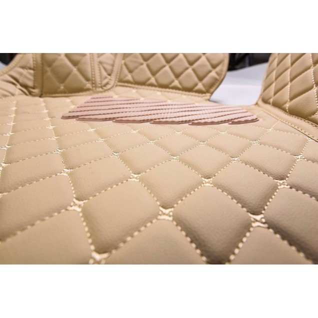 Beige Luxury Leather Diamond Car Floor Mats UK Beige Luxury Leather Diamond Car Floor Mats UK