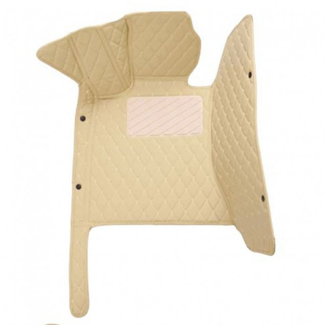 Beige Luxury Leather Diamond Car Floor Mats UK Beige Luxury Leather Diamond Car Floor Mats UK