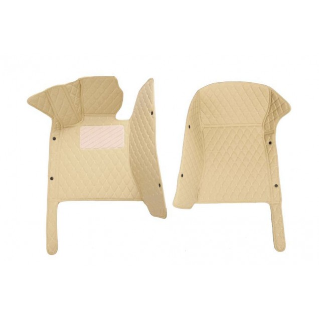 Beige Luxury Leather Diamond Car Floor Mats UK Beige Luxury Leather Diamond Car Floor Mats UK