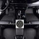 Black and Beige Stitching Luxury Leather Diamond Car Floor Mats UK Black and Beige Stitching Luxury Leather Diamond Car Floor Mats UK
