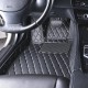 Black and Beige Stitching Luxury Leather Diamond Car Floor Mats UK Black and Beige Stitching Luxury Leather Diamond Car Floor Mats UK