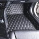 Black and Beige Stitching Luxury Leather Diamond Car Floor Mats UK Black and Beige Stitching Luxury Leather Diamond Car Floor Mats UK