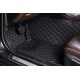 Black and Black Stitching Luxury Leather Diamond Car Floor Mats UK Black and Black Stitching Luxury Leather Diamond Car Floor Mats UK