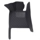 Black and Black Stitching Luxury Leather Diamond Car Floor Mats UK Black and Black Stitching Luxury Leather Diamond Car Floor Mats UK