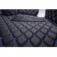 Black and Blue Stitching Luxury Leather Diamond Car Floor Mats UK Black and Blue Stitching Luxury Leather Diamond Car Floor Mats UK