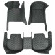 Black and Green Stitching Luxury Leather Diamond Car Mats UK Black and Green Stitching Luxury Leather Diamond Car Mats UK