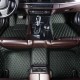 Black and Green Stitching Luxury Leather Diamond Car Floor Mats UK Black and Green Stitching Luxury Leather Diamond Car Floor Mats UK