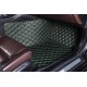Black and Green Stitching Luxury Leather Diamond Car Floor Mats UK Black and Green Stitching Luxury Leather Diamond Car Floor Mats UK