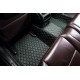 Black and Green Stitching Luxury Leather Diamond Car Floor Mats UK Black and Green Stitching Luxury Leather Diamond Car Floor Mats UK