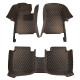 Black and Orange Stitching Luxury Leather Diamond Car Floor Mats UK Black and Orange Stitching Luxury Leather Diamond Car Floor Mats UK