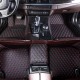 Black and Red Stitching Luxury Leather Diamond Car Floor Mats UK Black and Red Stitching Luxury Leather Diamond Car Floor Mats UK