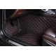 Black and Red Stitching Luxury Leather Diamond Car Floor Mats UK Black and Red Stitching Luxury Leather Diamond Car Floor Mats UK