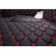 Black and Red Stitching Luxury Leather Diamond Car Floor Mats UK Black and Red Stitching Luxury Leather Diamond Car Floor Mats UK