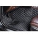 Black and White Stitching Luxury Leather Diamond Car Floor Mats UK Black and White Stitching Luxury Leather Diamond Car Floor Mats UK