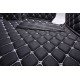 Black and White Stitching Luxury Leather Diamond Car Floor Mats UK Black and White Stitching Luxury Leather Diamond Car Floor Mats UK