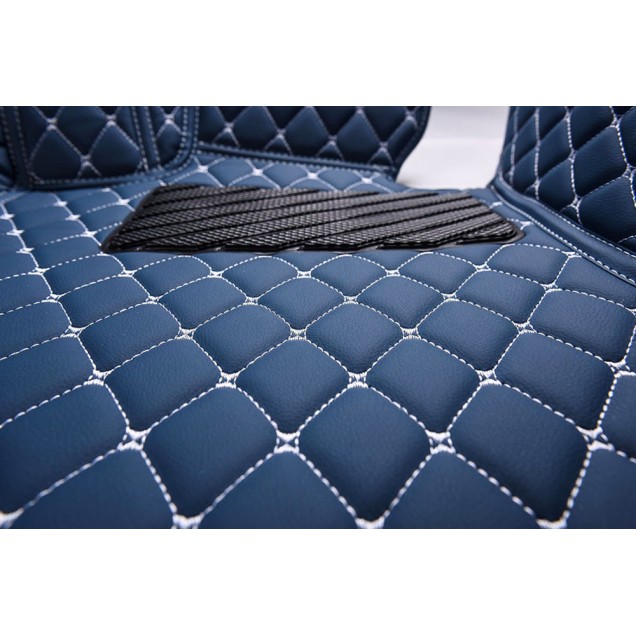 Blue Luxury Leather Diamond Car Floor Mats UK Blue Luxury Leather Diamond Car Floor Mats UK