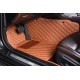 Brown Luxury Leather Diamond Car Floor Mats UK