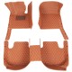 Brown Luxury Leather Diamond Car Floor Mats UK