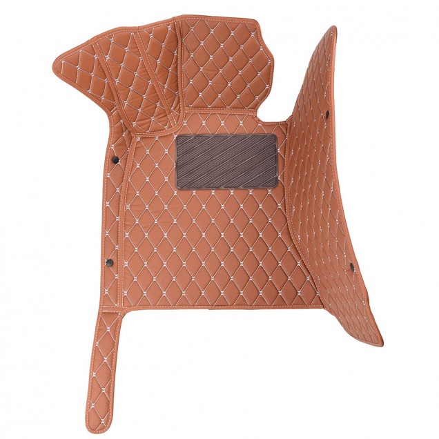 Brown Luxury Leather Diamond Car Floor Mats UK