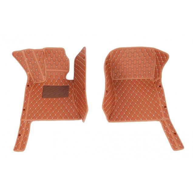 Brown Luxury Leather Diamond Car Floor Mats UK