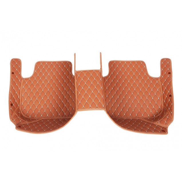 Brown Luxury Leather Diamond Car Floor Mats UK