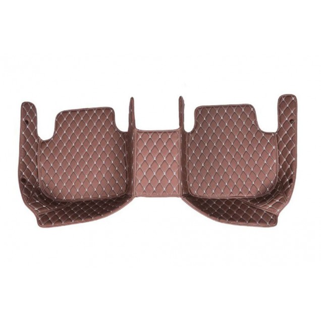 Dark Brown Luxury Leather Diamond Car Floor Mats UK Dark Brown Luxury Leather Diamond Car Floor Mats UK