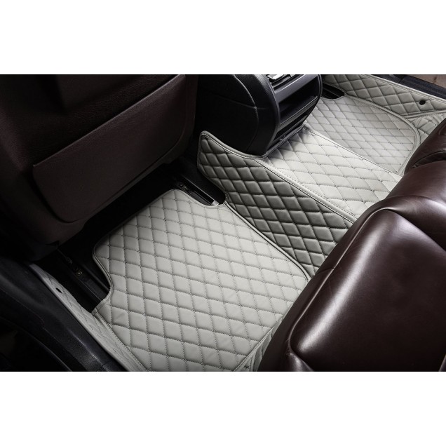 Grey Luxury Leather Diamond Car Mats UK Grey Luxury Leather Diamond Car Mats UK