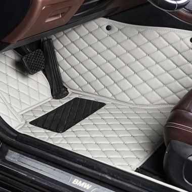 Grey Luxury Leather Diamond Car Floor Mats UK
