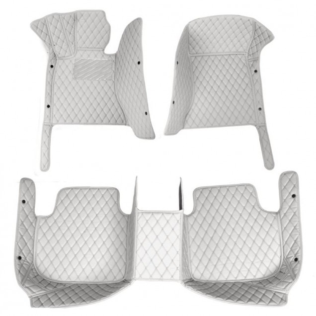 Grey Luxury Leather Diamond Car Floor Mats UK Grey Luxury Leather Diamond Car Floor Mats UK