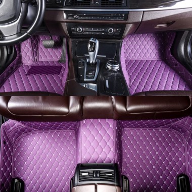 Purple Luxury Leather Diamond Car Floor Mats UK