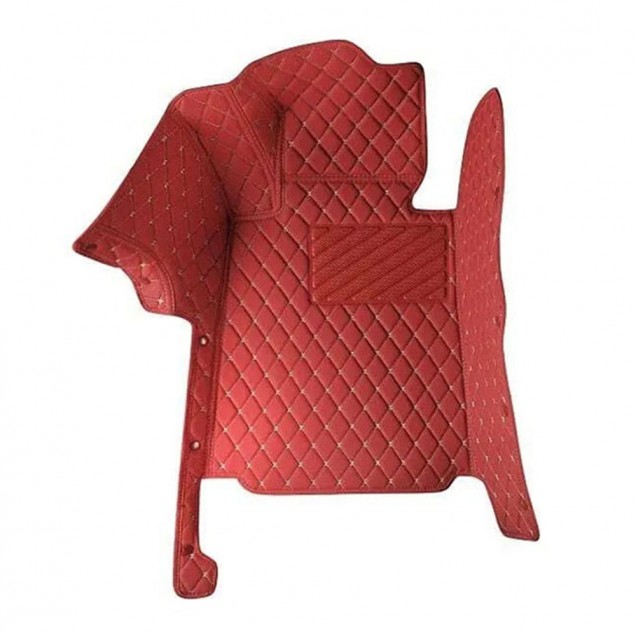 Wine Red Luxury Leather Diamond Car Floor Mats UK Wine Red Luxury Leather Diamond Car Floor Mats UK