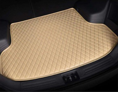 Beige Luxury Leather Diamond Trunk Base Mats UK