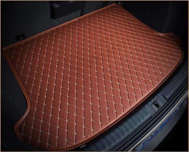 Brown Luxury Leather Diamond Trunk Base Mats UK