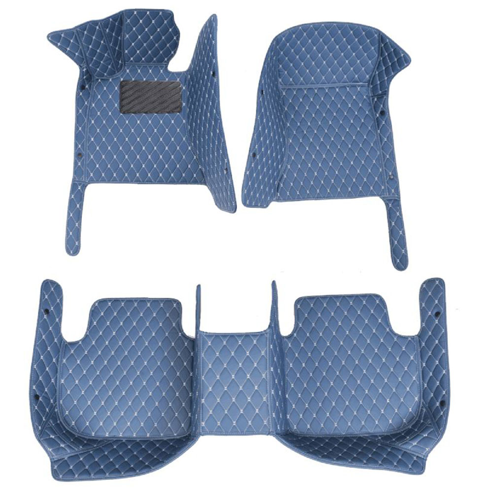 Blue Luxury Leather Diamond Car Mats for Volkswagen Touareg