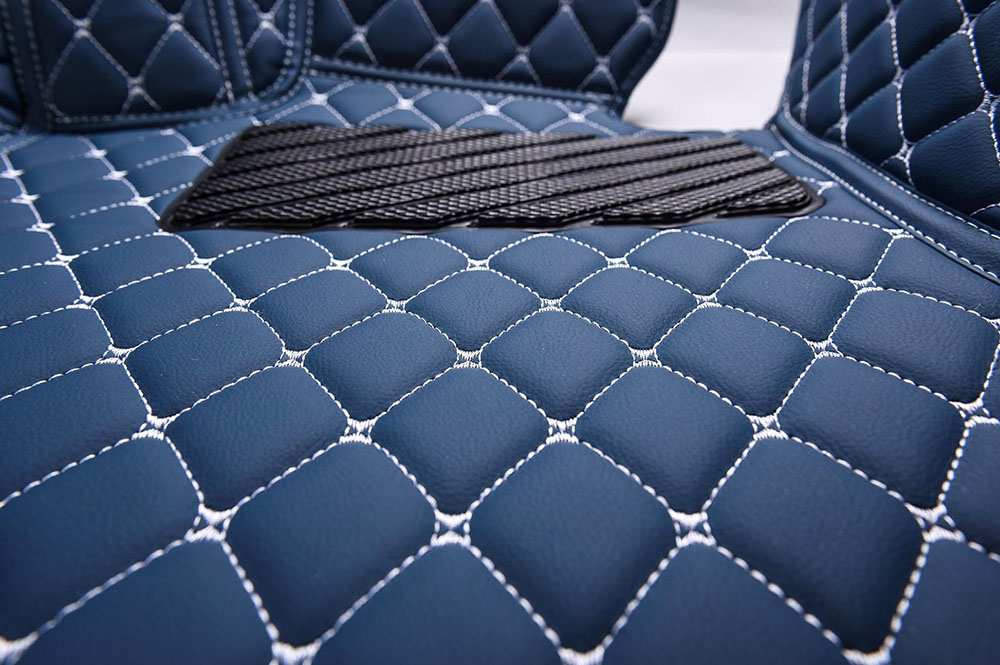 Blue Luxury Leather Diamonds Car Floor Mats UK