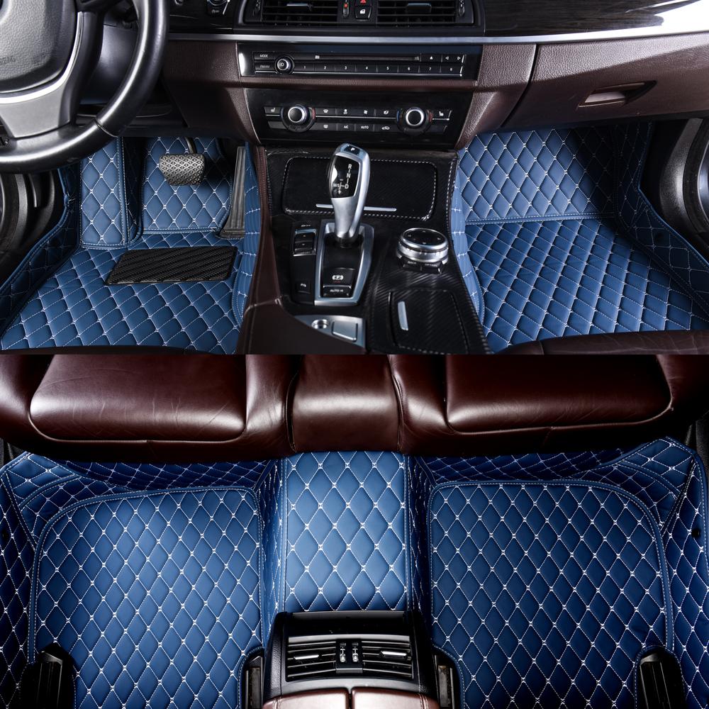 Blue Luxury Leather Diamonds Car Mats UK