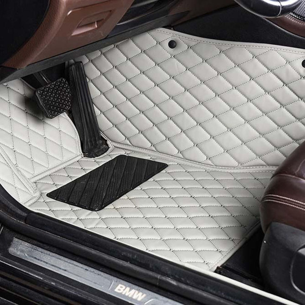 Grey Luxury Leather Diamond Car Mats UK