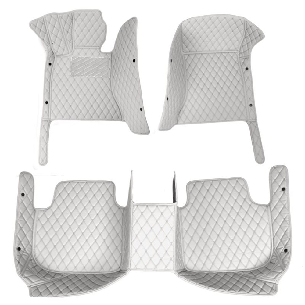Grey Luxury Leather Diamond Car Mats for Volkswagen Touareg