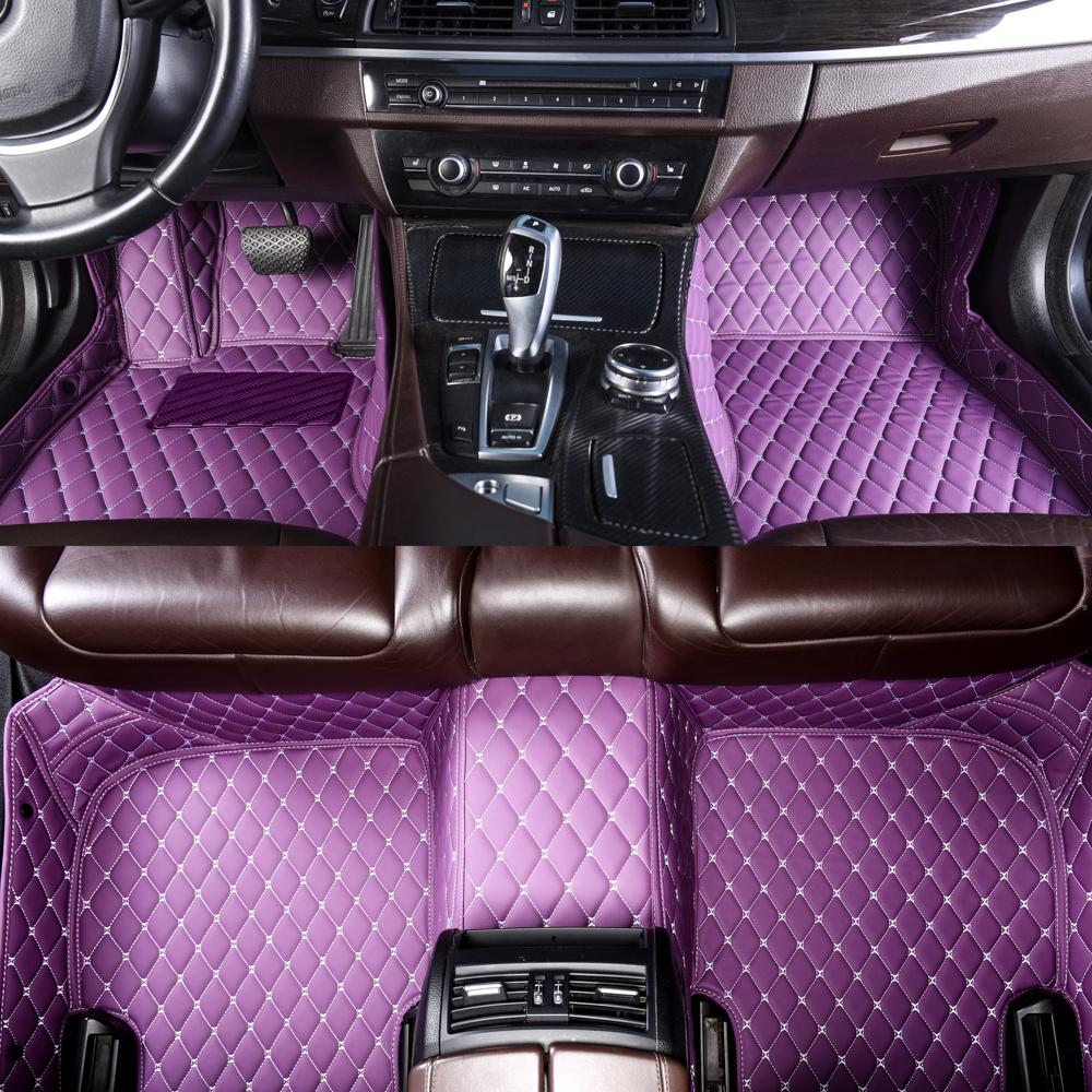 Purple Luxury Leather Diamond Car Mats UK
