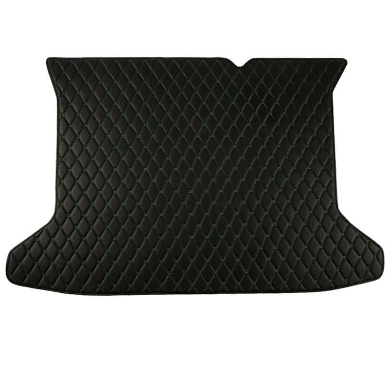 Black and Green Stitching Luxury Leather Diamond Trunk Base Mats UK