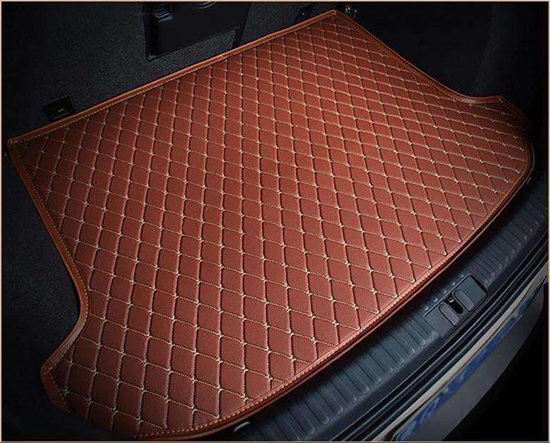 Brown Luxury Leather Diamond Trunk Base Mats UK